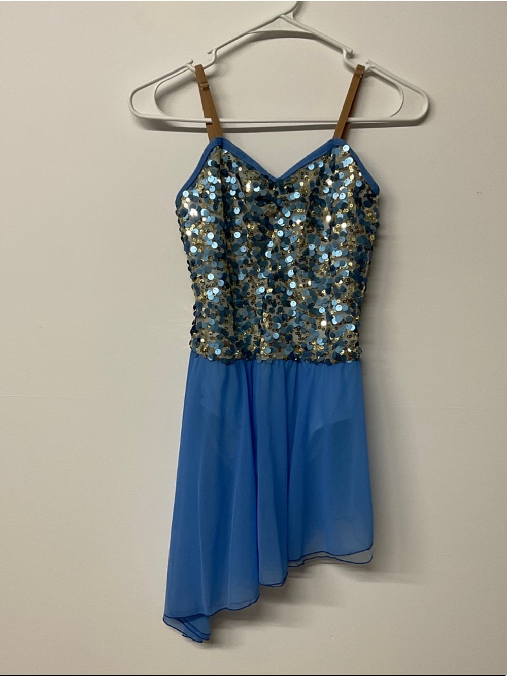 Blue Sequin Dance Costume for Kids - Sparkling Blue